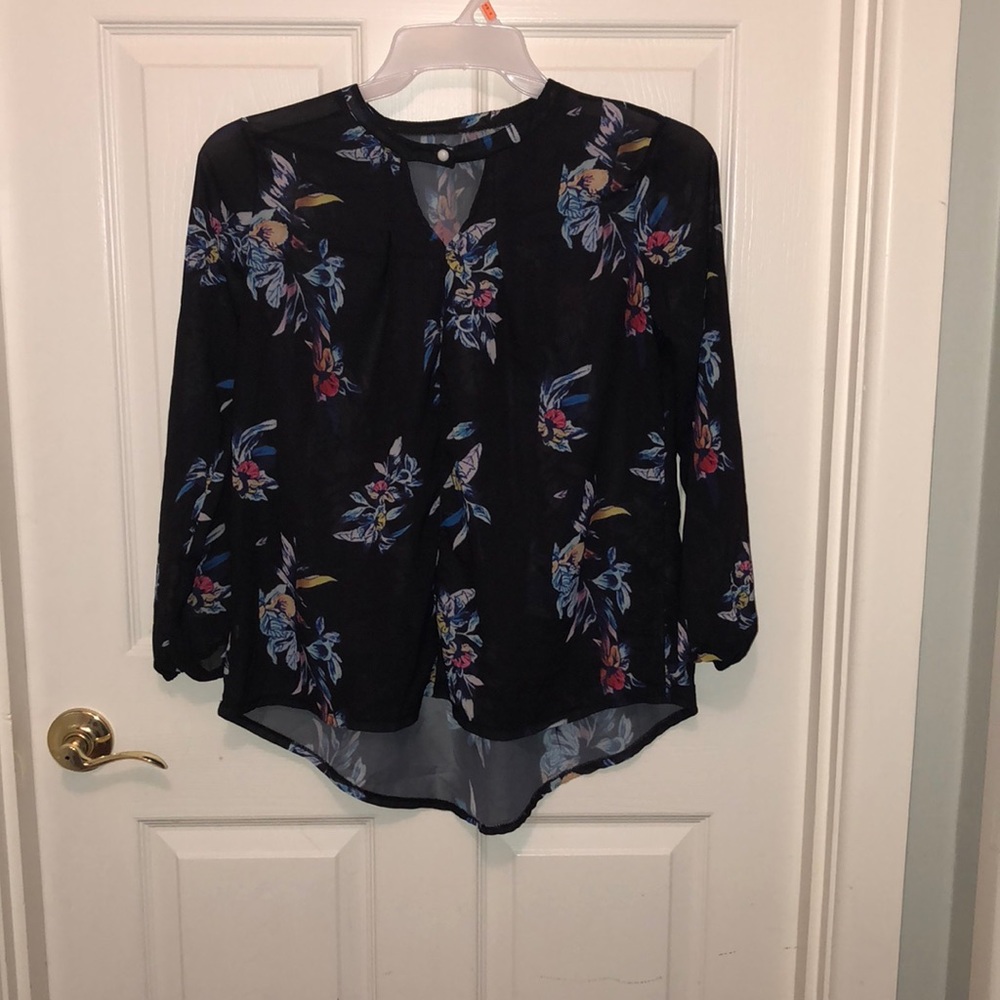 Sheer long sleeved top
